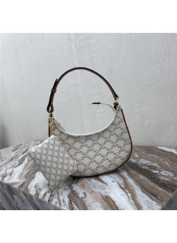 Ce.line AVA BAG IN TRIOMPHE CANVAS AND CALFSKIN White High